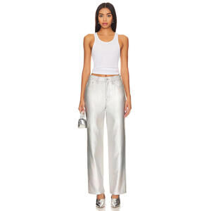 Pistola Cassie Super High Rise Straight Jeans Metallic coated denim size 25 NWT